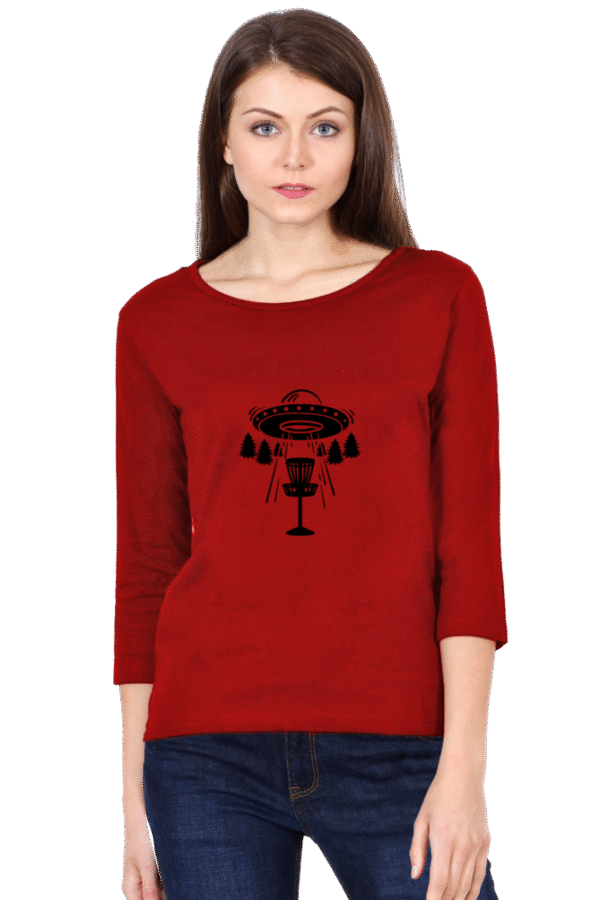 PJB Printed -Female Full Sleeve T-Shirt -DISCGOLF8PNG0101 12.72W 10.02H Front
